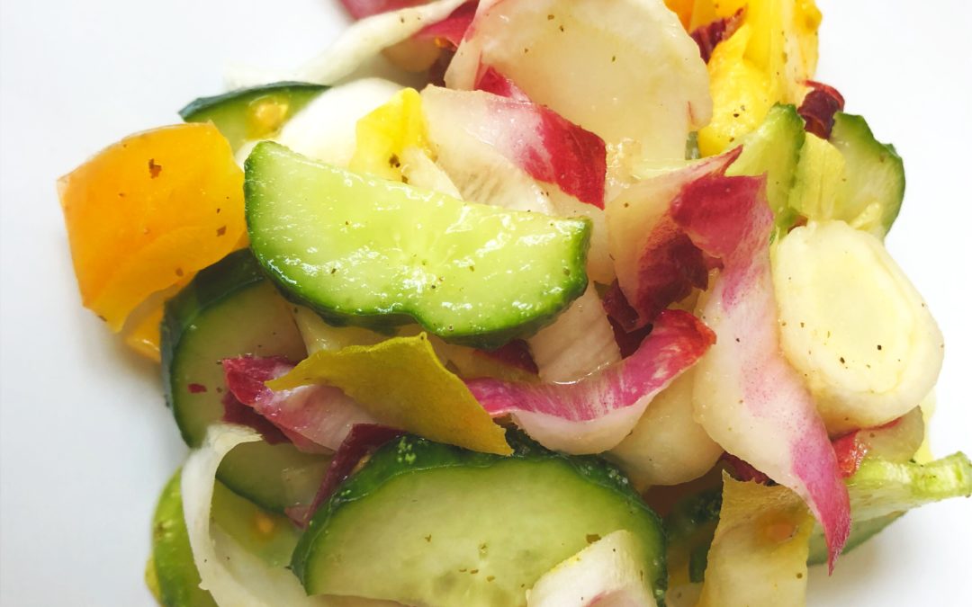 Cucumber, Endive, and Heirloom Tomato Salad