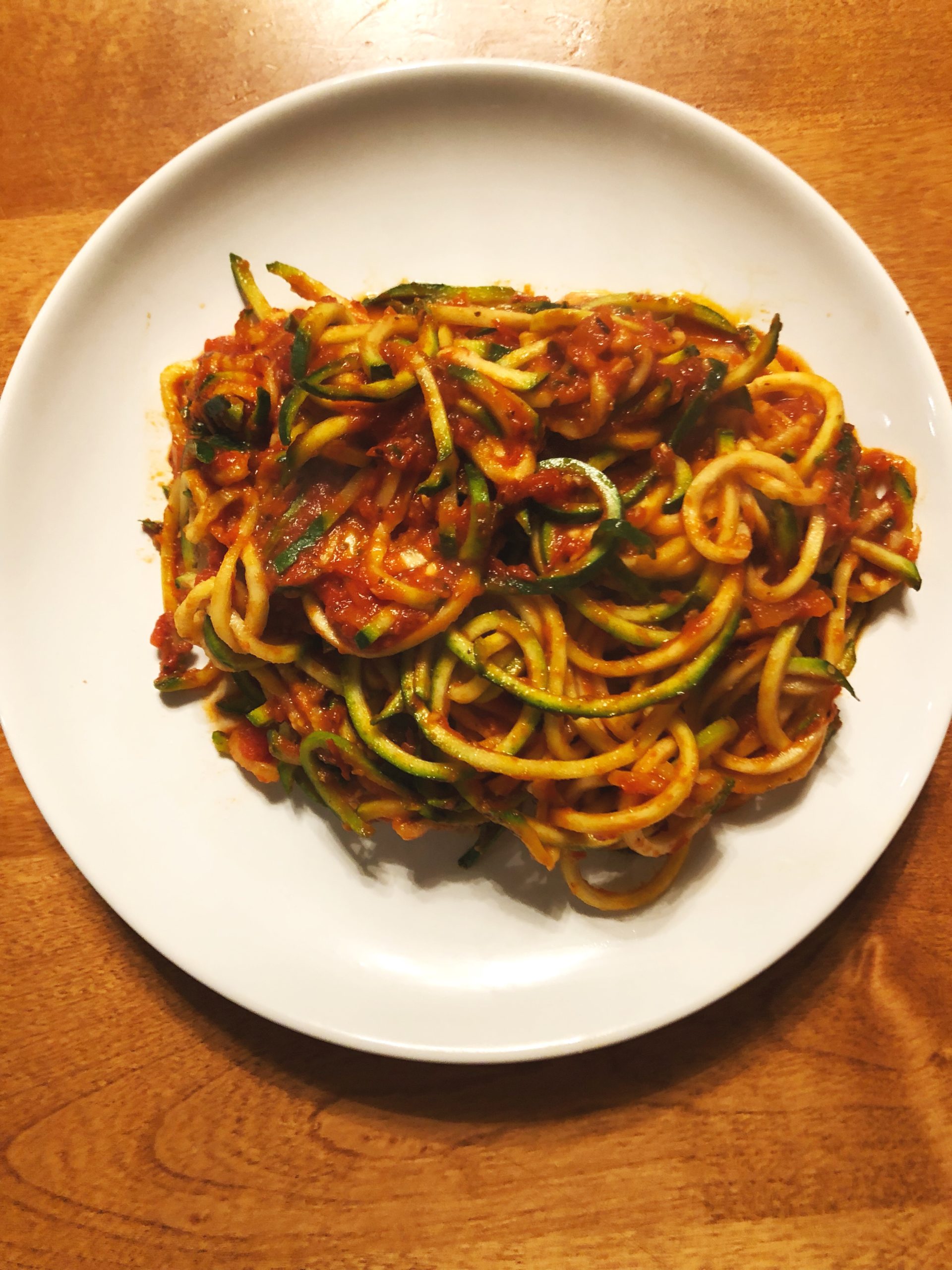 Zoodles with Spaghetti Sauce
